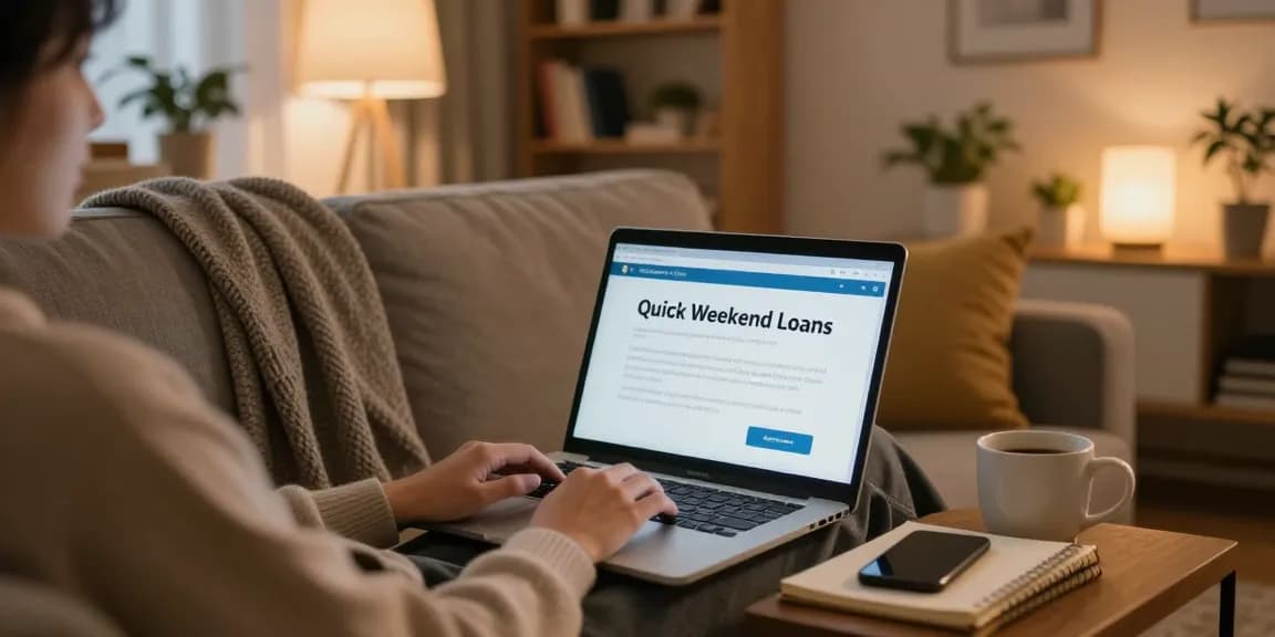 Apply for quick weekend loans in a cozy home office.