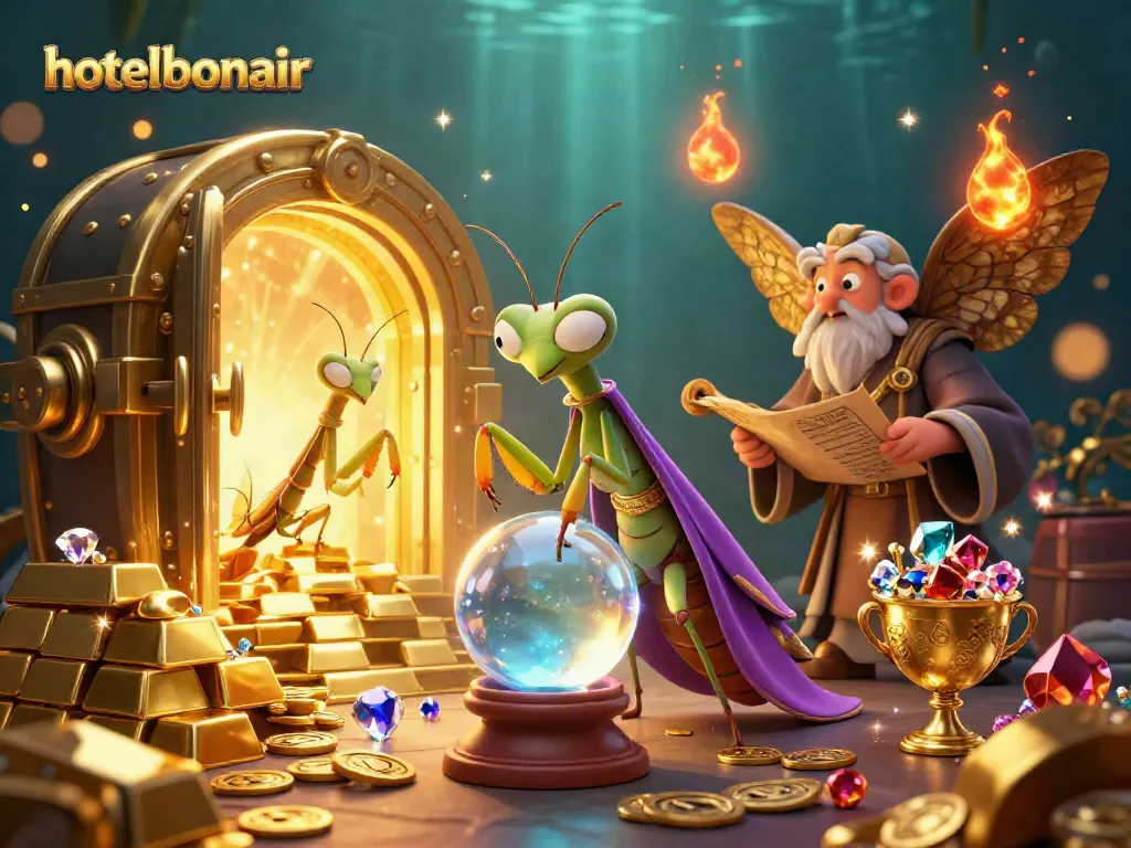 Experience the magical fortune telling at hotelbonair with vivid casino illustrations.