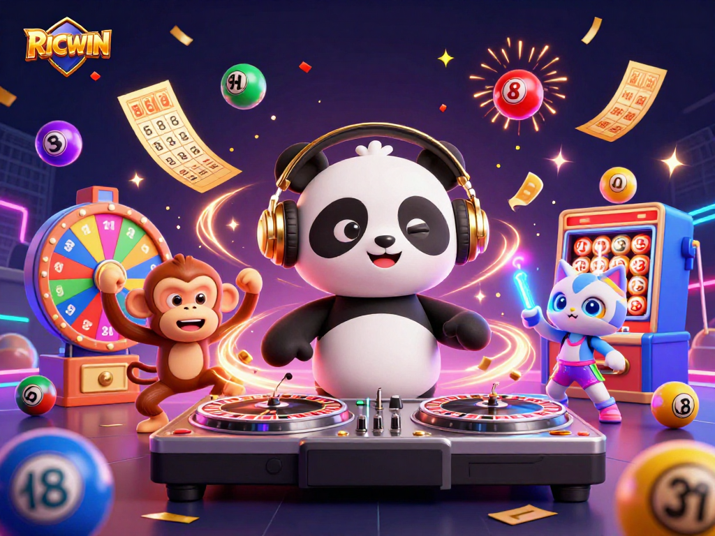 Feel the excitement of winning with RICWIN in a vibrant 3D casino scene.